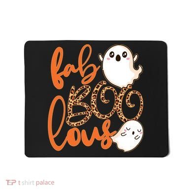 Stylish leopard Halloween Fab-BOO-lous Ghost Mousepad