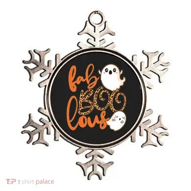 Stylish leopard Halloween Fab-BOO-lous Ghost Ornament