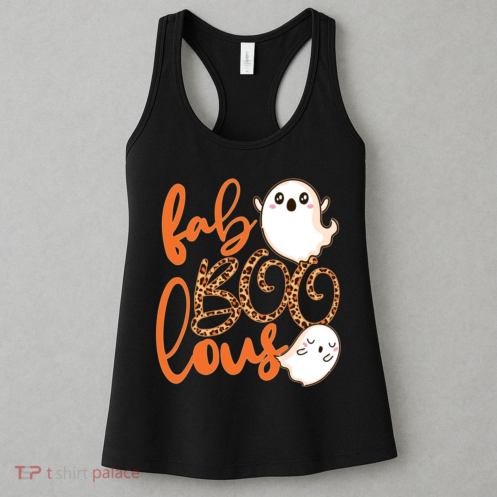 Stylish leopard Halloween Fab-BOO-lous Ghost Women's Tank Top