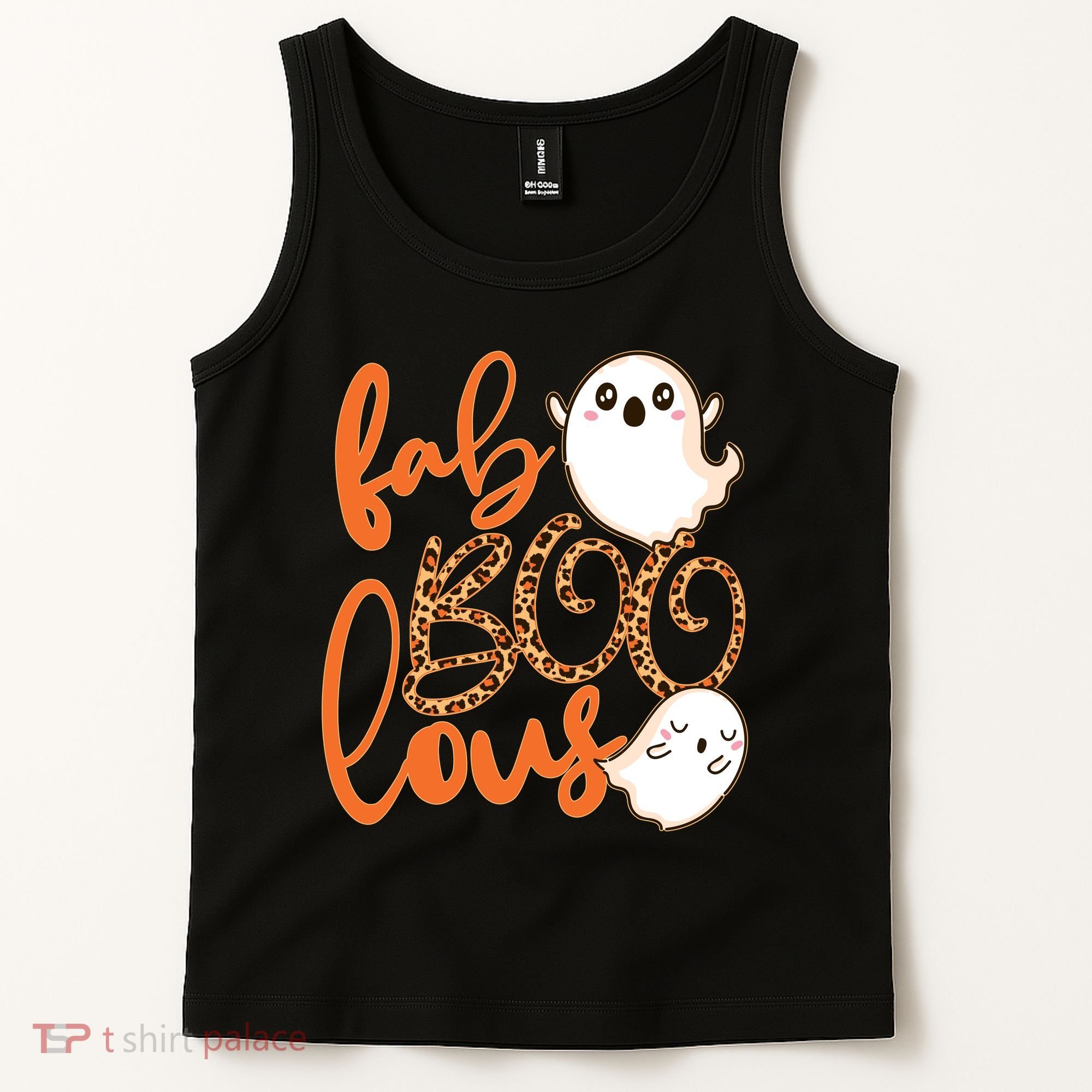 Stylish leopard Halloween Fab-BOO-lous Ghost Tank Top