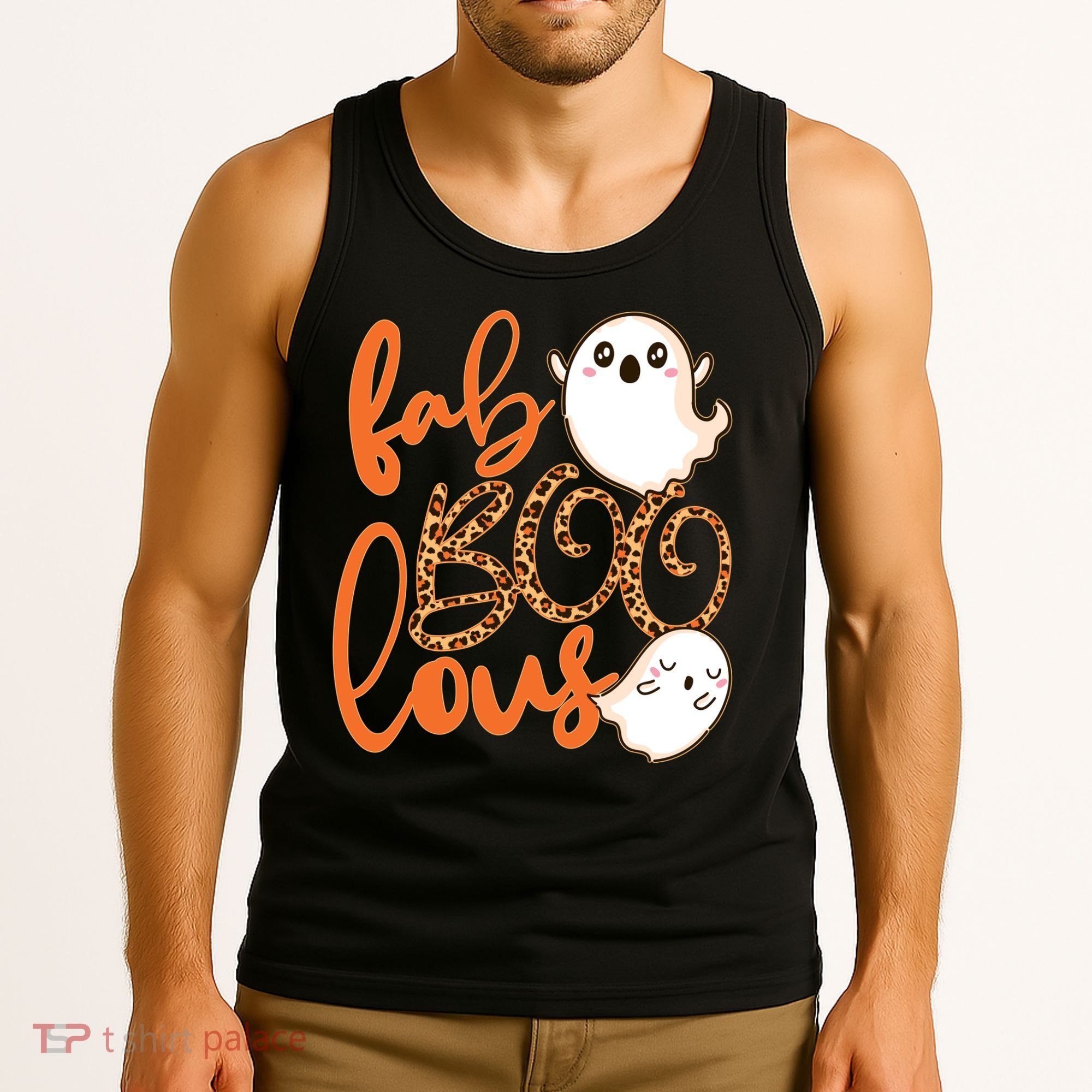 Stylish leopard Halloween Fab-BOO-lous Ghost Tank Top