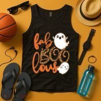 Stylish leopard Halloween Fab-BOO-lous Ghost Tank Top thumb 4