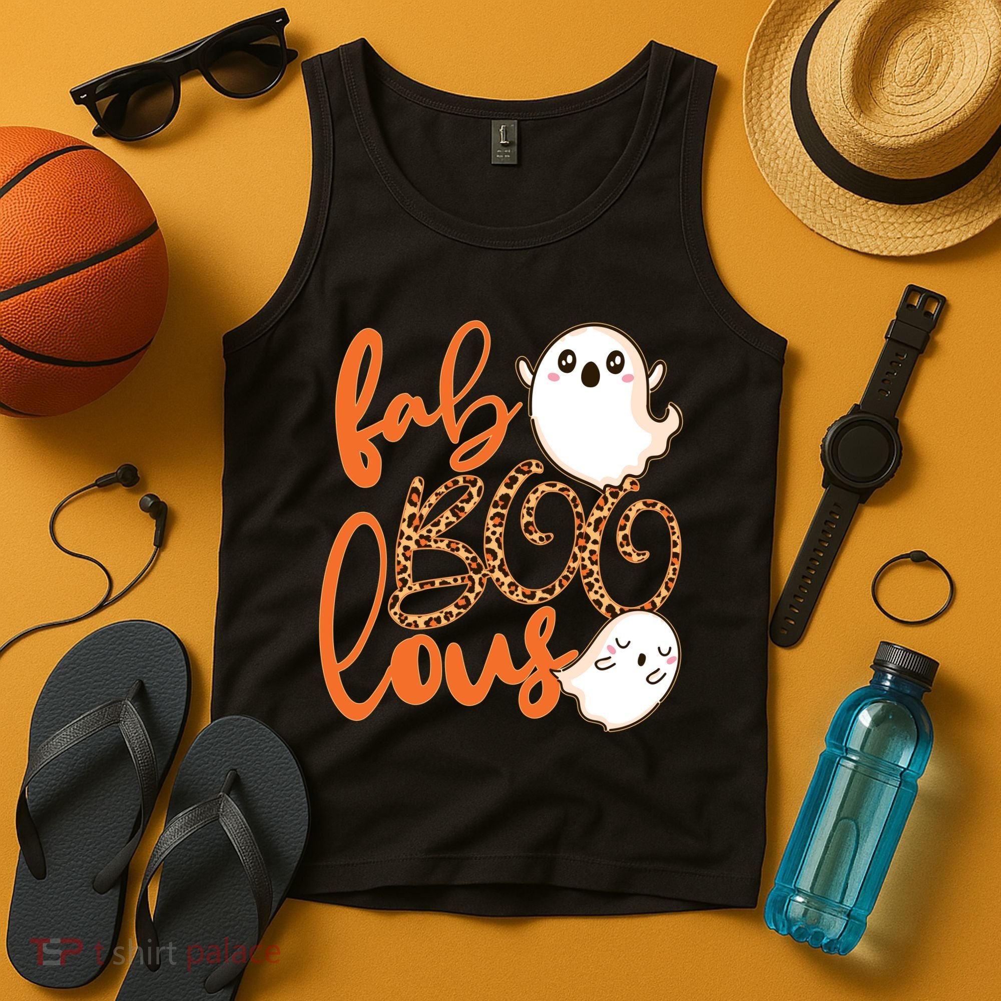 Stylish leopard Halloween Fab-BOO-lous Ghost Tank Top