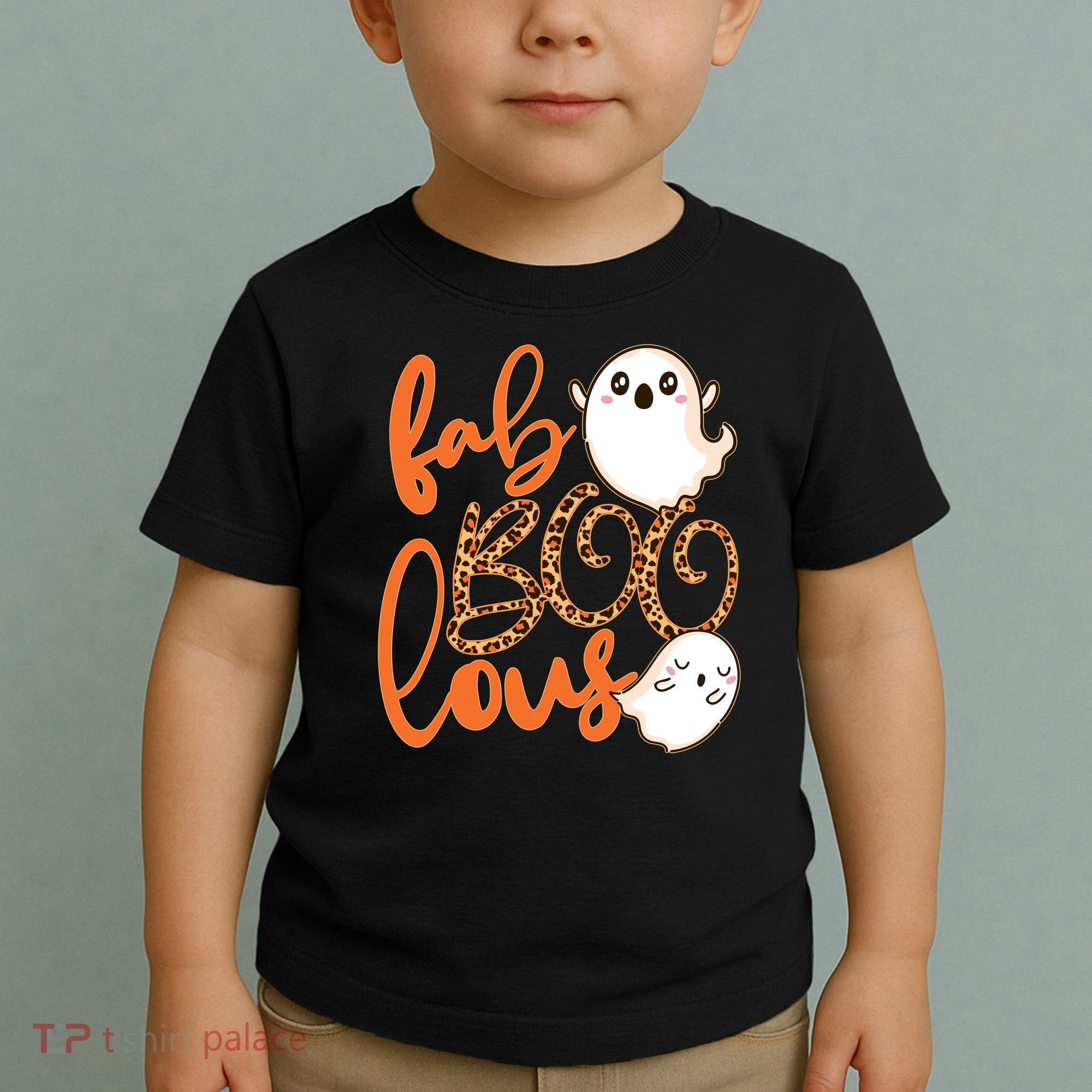 Stylish leopard Halloween Fab-BOO-lous Ghost Toddler T-Shirt
