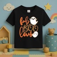 Stylish leopard Halloween Fab-BOO-lous Ghost Toddler T-Shirt thumb 3