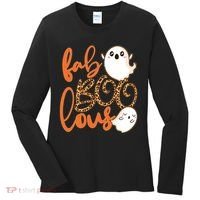 Stylish leopard Halloween Fab-BOO-lous Ghost Women's Long Sleeve Shirt thumb 0