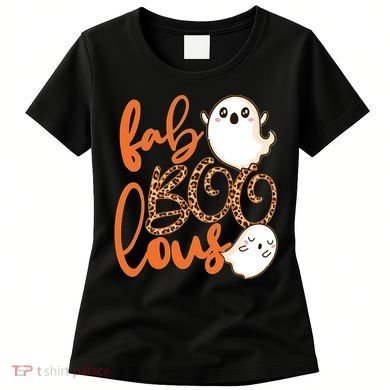 Stylish leopard Halloween Fab-BOO-lous Ghost Women's T-Shirt