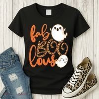 Stylish leopard Halloween Fab-BOO-lous Ghost Women's T-Shirt thumb 3