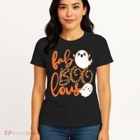 Stylish leopard Halloween Fab-BOO-lous Ghost Women's T-Shirt thumb 4