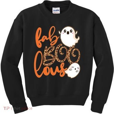 Stylish leopard Halloween Fab-BOO-lous Ghost Kids Sweatshirt