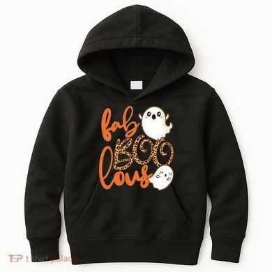 Stylish leopard Halloween Fab-BOO-lous Ghost Kids Hoodie