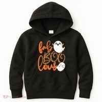 Stylish leopard Halloween Fab-BOO-lous Ghost Kids Hoodie thumb 0