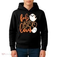 Stylish leopard Halloween Fab-BOO-lous Ghost Kids Hoodie thumb 4