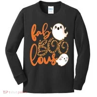 Stylish leopard Halloween Fab-BOO-lous Ghost Kids Long Sleeve Shirt thumb 0