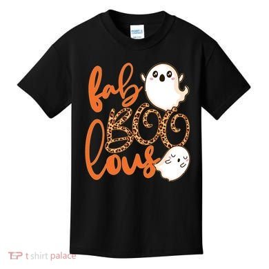 Stylish leopard Halloween Fab-BOO-lous Ghost Kids T-Shirt