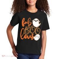 Stylish leopard Halloween Fab-BOO-lous Ghost Kids T-Shirt thumb 2