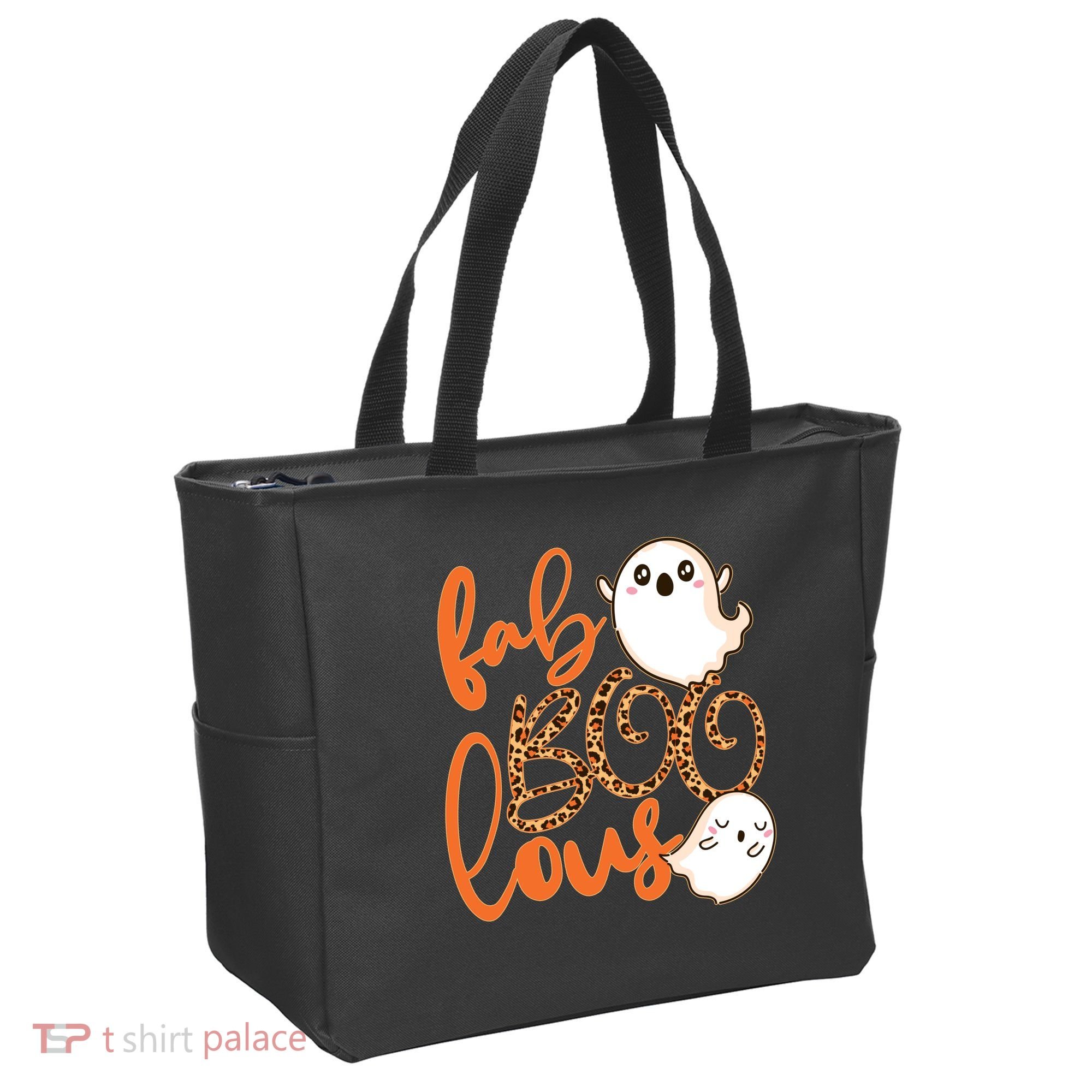 Stylish leopard Halloween Fab-BOO-lous Ghost Tote Bag