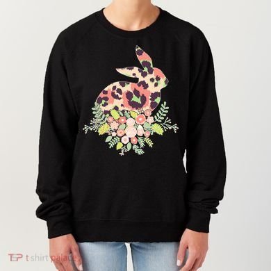 Stylish Leopard Pattern Easter Bunny Women's Sweatshirt