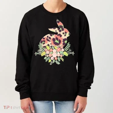 Stylish Leopard Pattern Easter Bunny Women's Sweatshirt