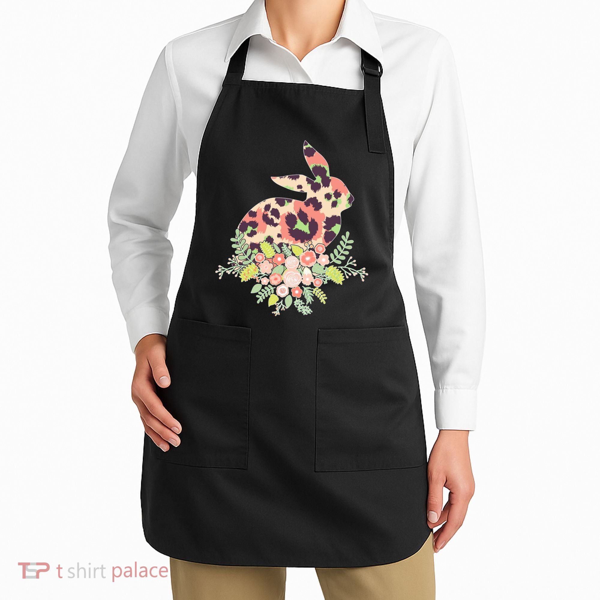 Stylish Leopard Pattern Easter Bunny Apron