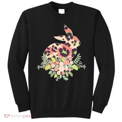 Stylish Leopard Pattern Easter Bunny Sweatshirt