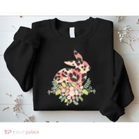 Stylish Leopard Pattern Easter Bunny Sweatshirt thumb 2
