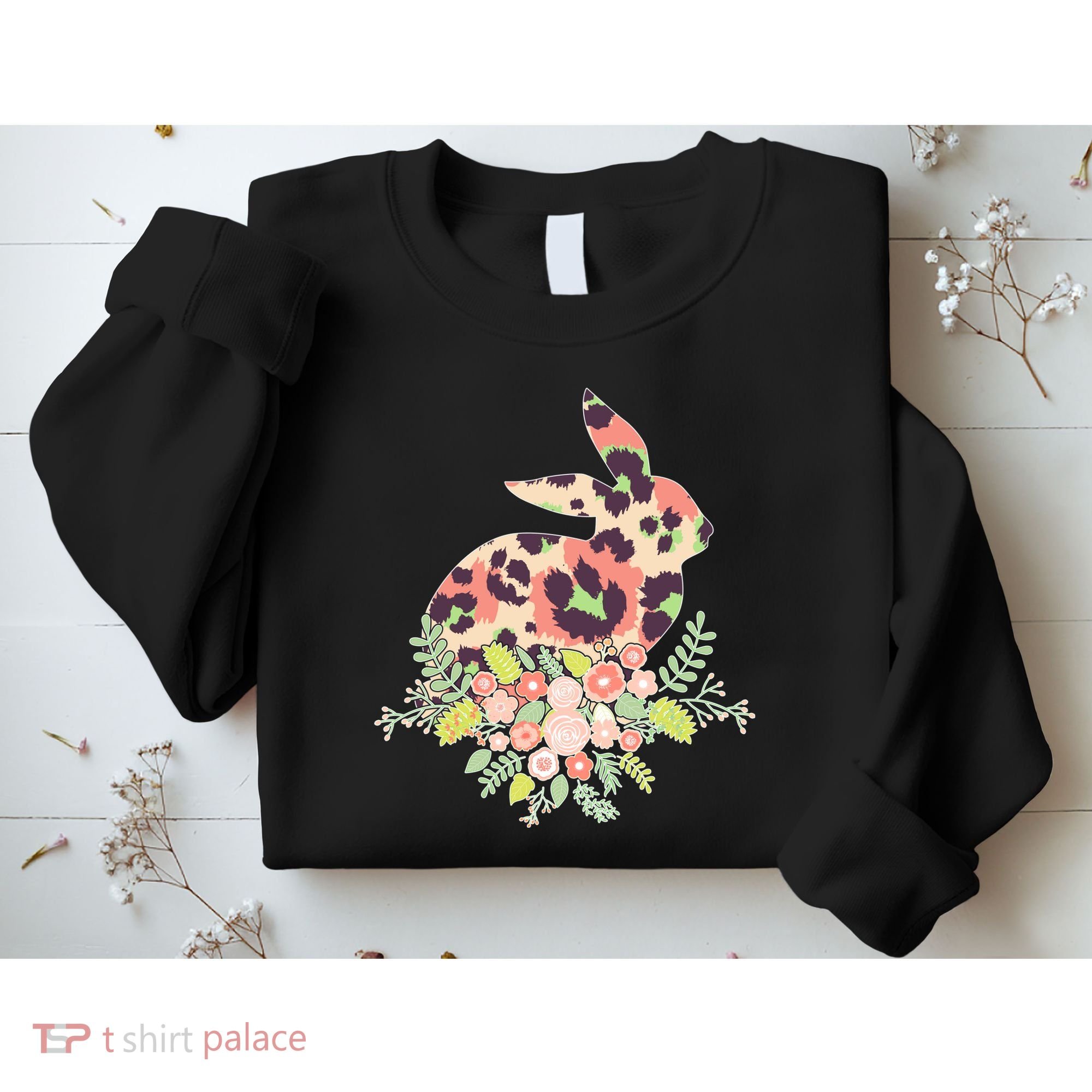 Stylish Leopard Pattern Easter Bunny Sweatshirt