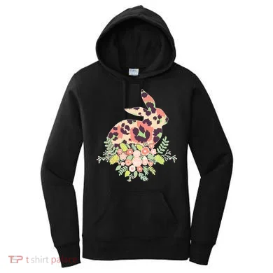 Stylish Leopard Pattern Easter Bunny Women's Hoodie