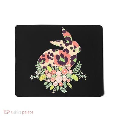 Stylish Leopard Pattern Easter Bunny Mousepad