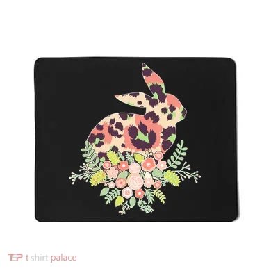 Stylish Leopard Pattern Easter Bunny Mousepad