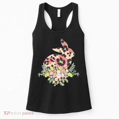 Stylish Leopard Pattern Easter Bunny Women's Tank Top