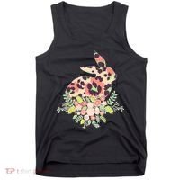 Stylish Leopard Pattern Easter Bunny Tank Top thumb 0