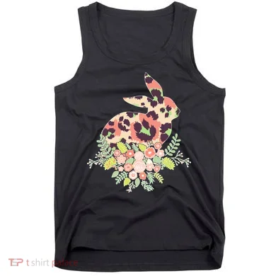 Stylish Leopard Pattern Easter Bunny Tank Top