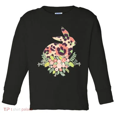 Stylish Leopard Pattern Easter Bunny Toddler Long Sleeve
