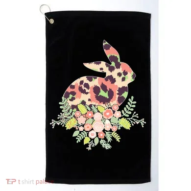 Stylish Leopard Pattern Easter Bunny Golf Towel