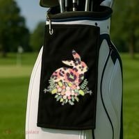 Stylish Leopard Pattern Easter Bunny Golf Towel thumb 2