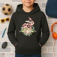 Stylish Leopard Pattern Easter Bunny Kids Hoodie thumb 2