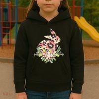 Stylish Leopard Pattern Easter Bunny Kids Hoodie thumb 3