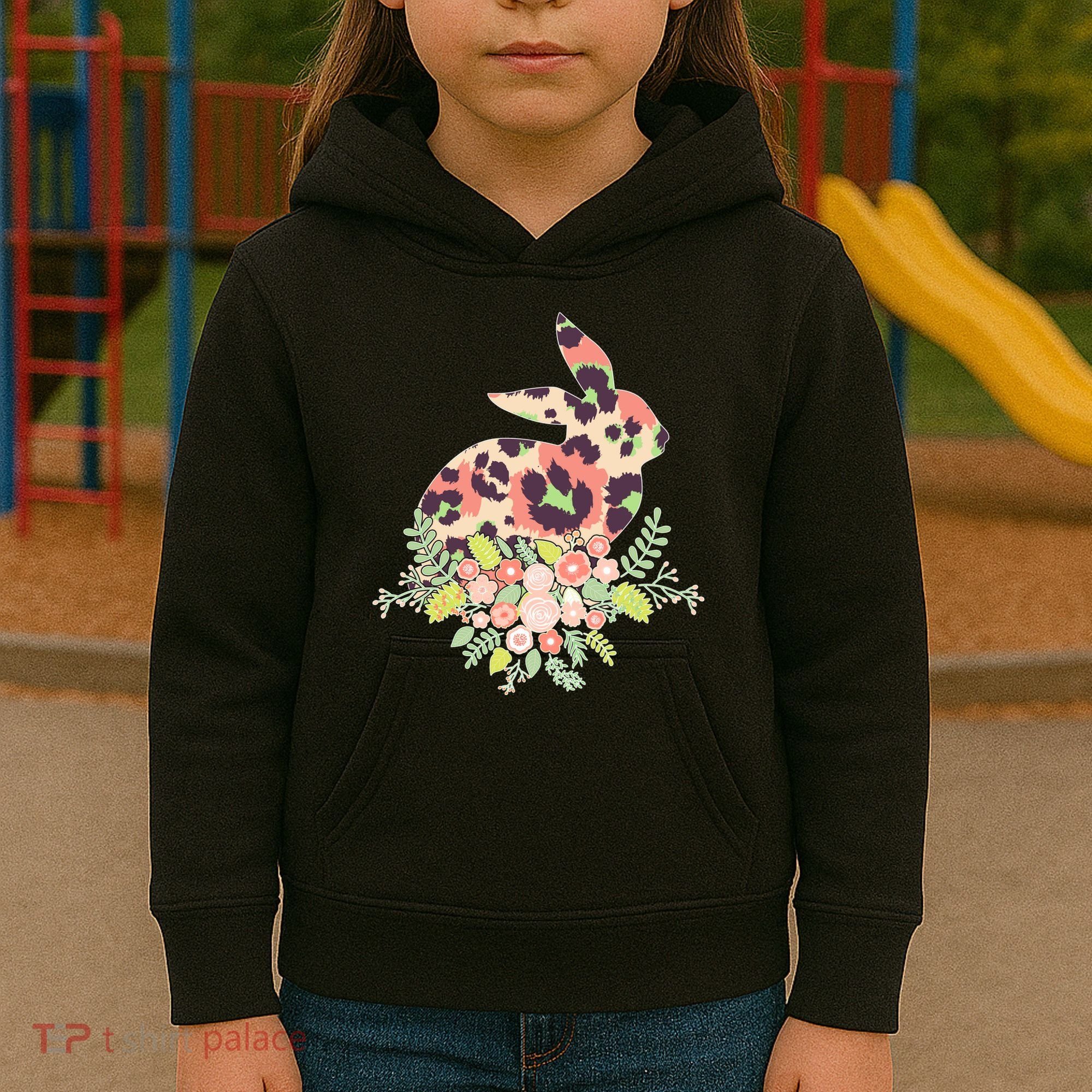 Stylish Leopard Pattern Easter Bunny Kids Hoodie