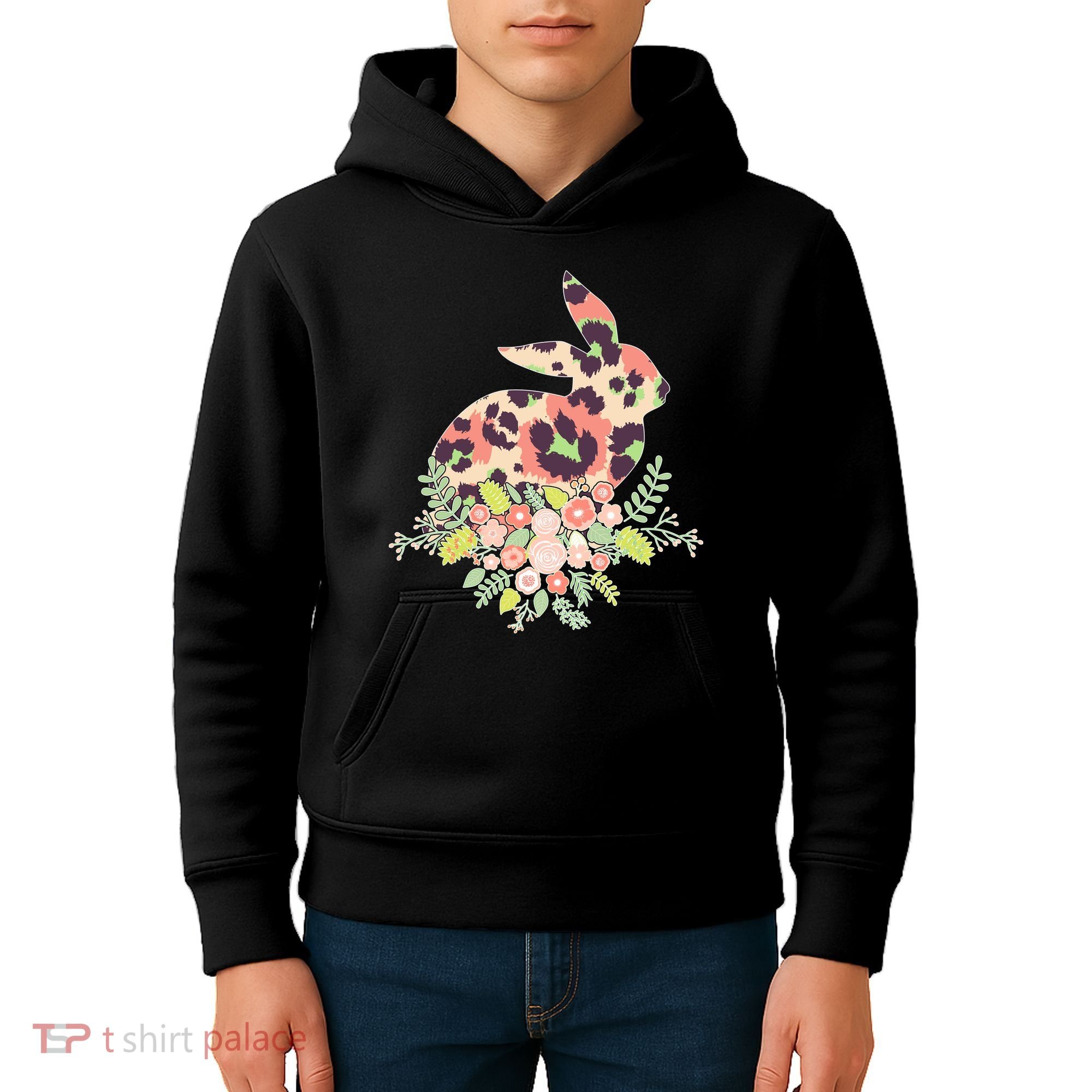 Stylish Leopard Pattern Easter Bunny Kids Hoodie