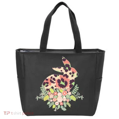 Stylish Leopard Pattern Easter Bunny Tote Bag