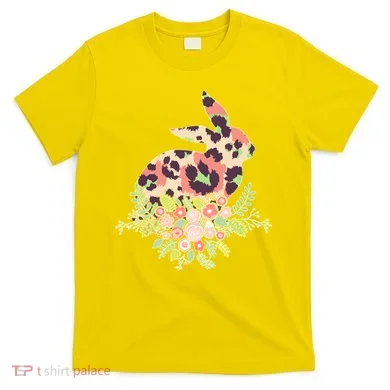 Stylish Leopard Pattern Easter Bunny T-Shirt
