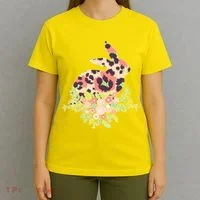 Stylish Leopard Pattern Easter Bunny T-Shirt thumb 4