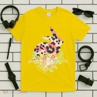 Stylish Leopard Pattern Easter Bunny T-Shirt thumb 5