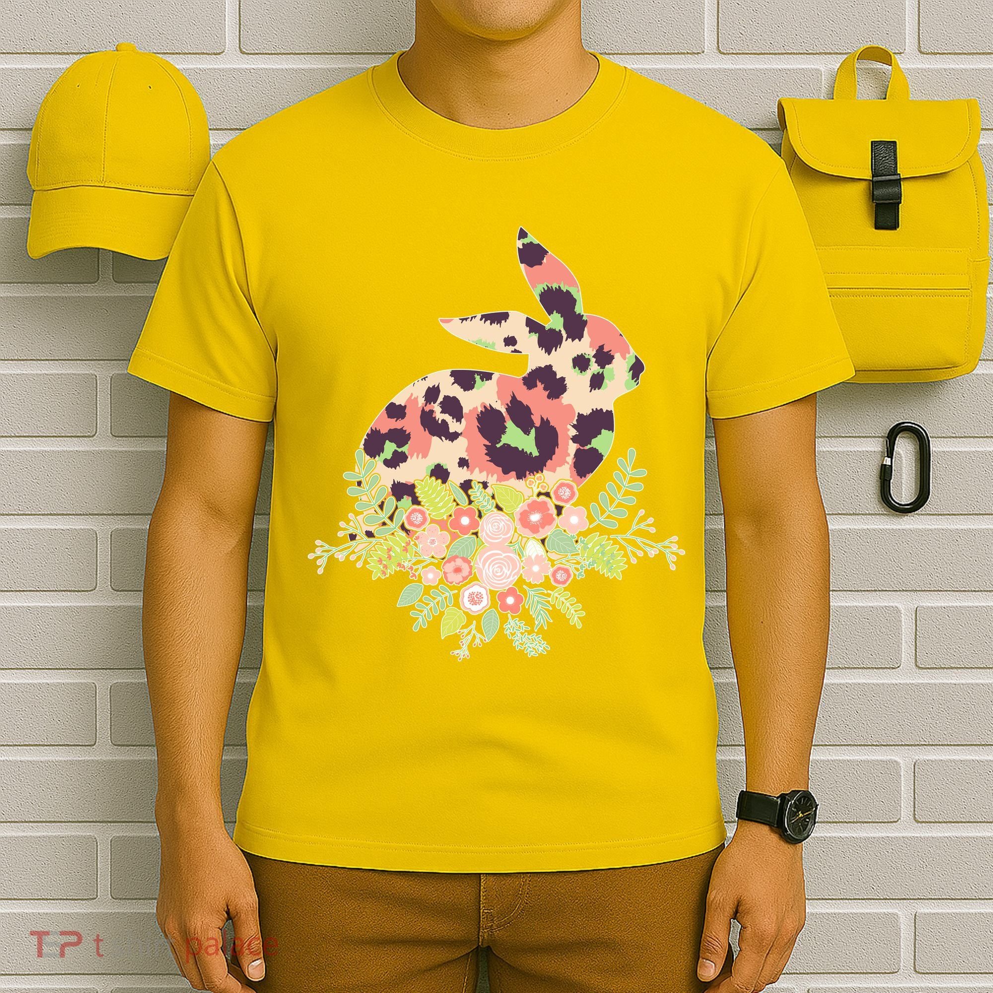 Stylish Leopard Pattern Easter Bunny T-Shirt