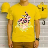 Stylish Leopard Pattern Easter Bunny T-Shirt thumb 6