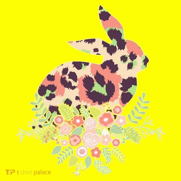 Stylish Leopard Pattern Easter Bunny T-Shirt