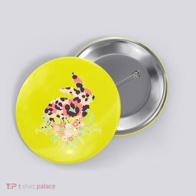 Stylish Leopard Pattern Easter Bunny Button