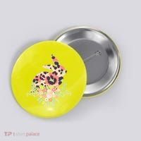 Stylish Leopard Pattern Easter Bunny Button thumb 0