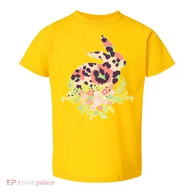 Stylish Leopard Pattern Easter Bunny Toddler T-Shirt